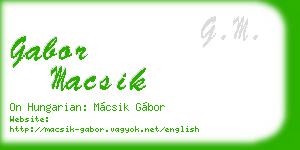 gabor macsik business card